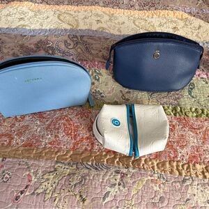 Doterra Navy, Sky Blue, and White Cosmetic Bag Trio